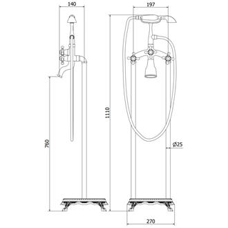 Free standing bathtub faucet bathtub mixer