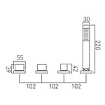 Deck mounted bathtub faucet bath shower and mixer tap