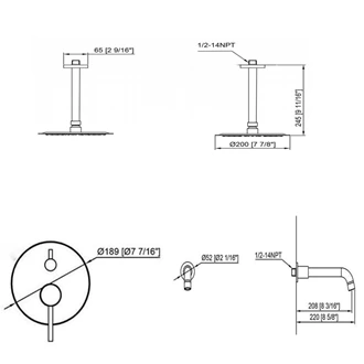 Concealed shower system shower and faucet set shower water softener