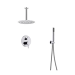 Système de douche monté au plafond Ensemble de douche encastré Pommeau de douche chromé
