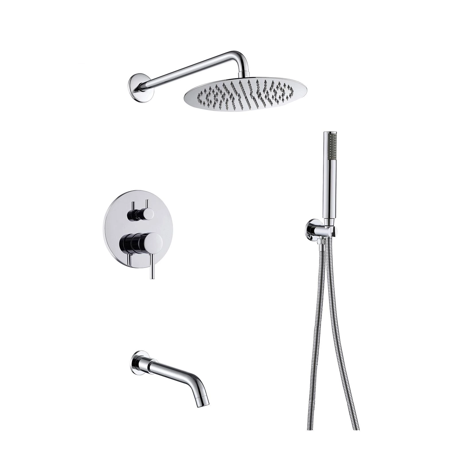 Concealed shower set Chrome shower head shower water softener