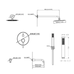 Concealed shower set Chrome shower head shower water softener