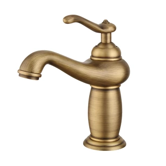 Brass Antique bathroom faucet hot and cold water tap