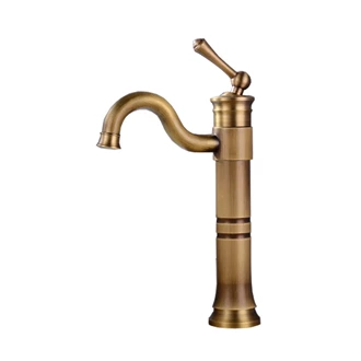 single handle bathroom faucet Antique basin faucet Brass