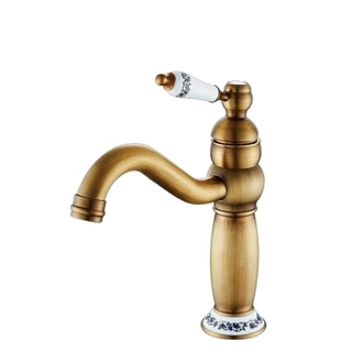 Brass Antique bathroom taps single hole bathroom faucet