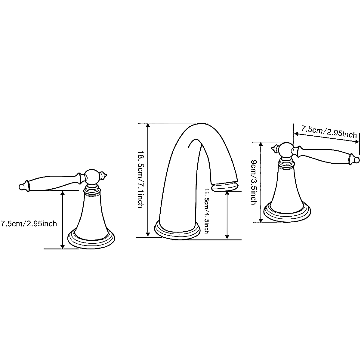 Widespread lavatory faucet Basin faucet bathroom taps