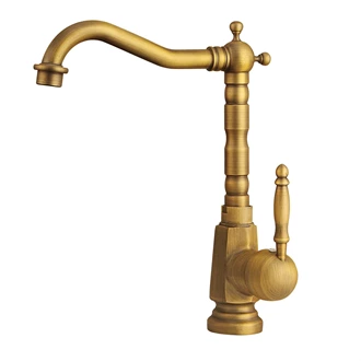 Manufacturer of Antique Brass, Single Handle, Deck Mount Kitchen Faucets