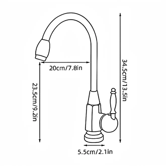 Antique Style Brass Kitchen Faucet, Single Handle, Deck Mount for Wholesale