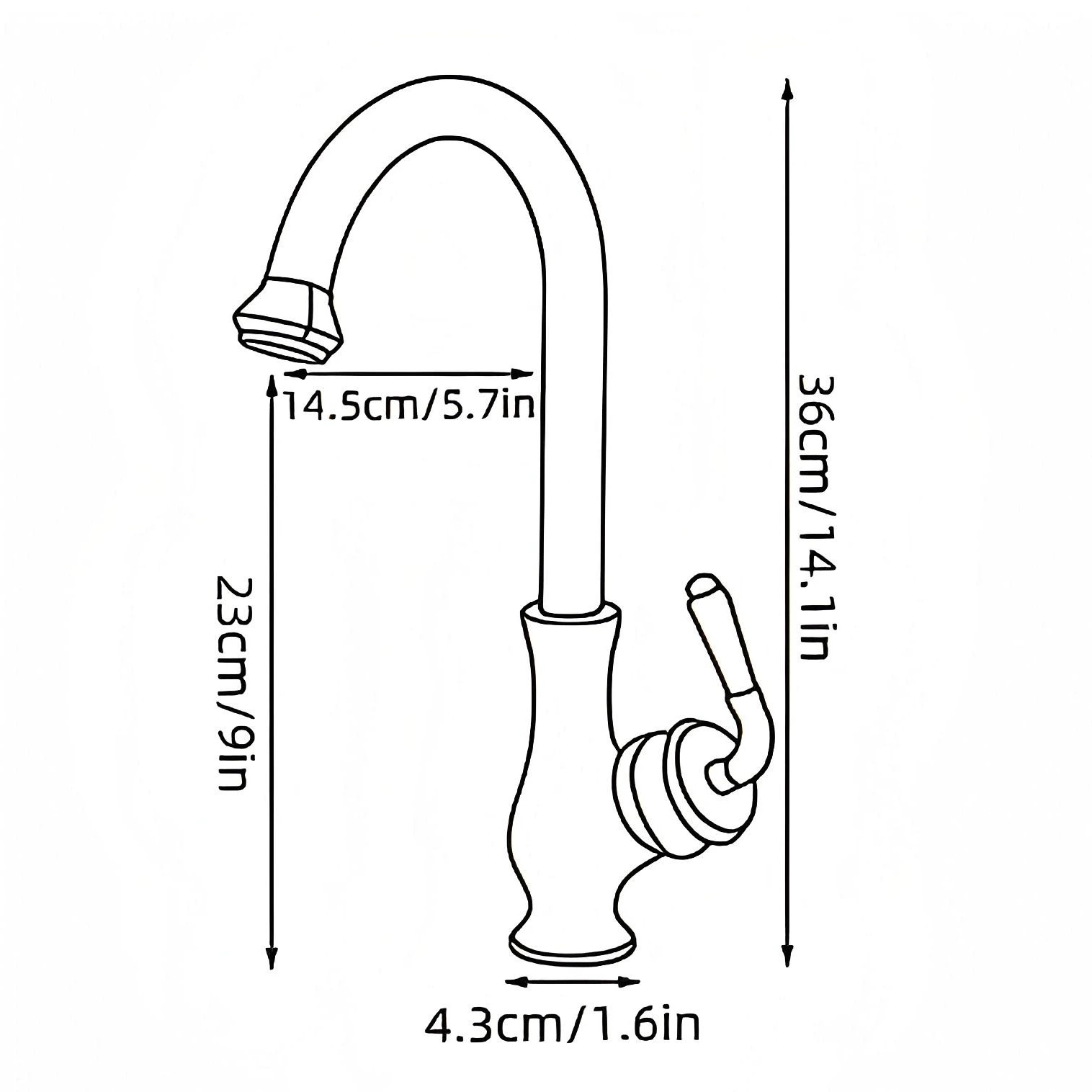 Antique Brass Single Lever Deck Mounted Kitchen Tap for European Market