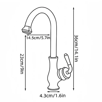 Antique Brass Single Lever Deck Mounted Kitchen Tap for European Market