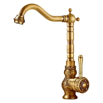 European Wholesalers: Antique Brass Sink Mixer Tap, Single Handle, Deck Mounted