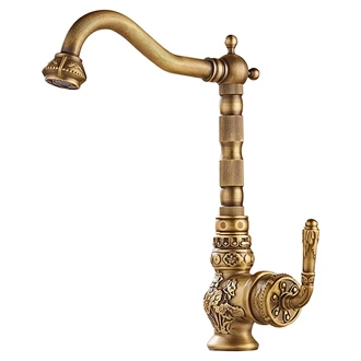 Trade Price: Solid Brass Kitchen Faucet, Antique Style, Single Lever, Deck Mount