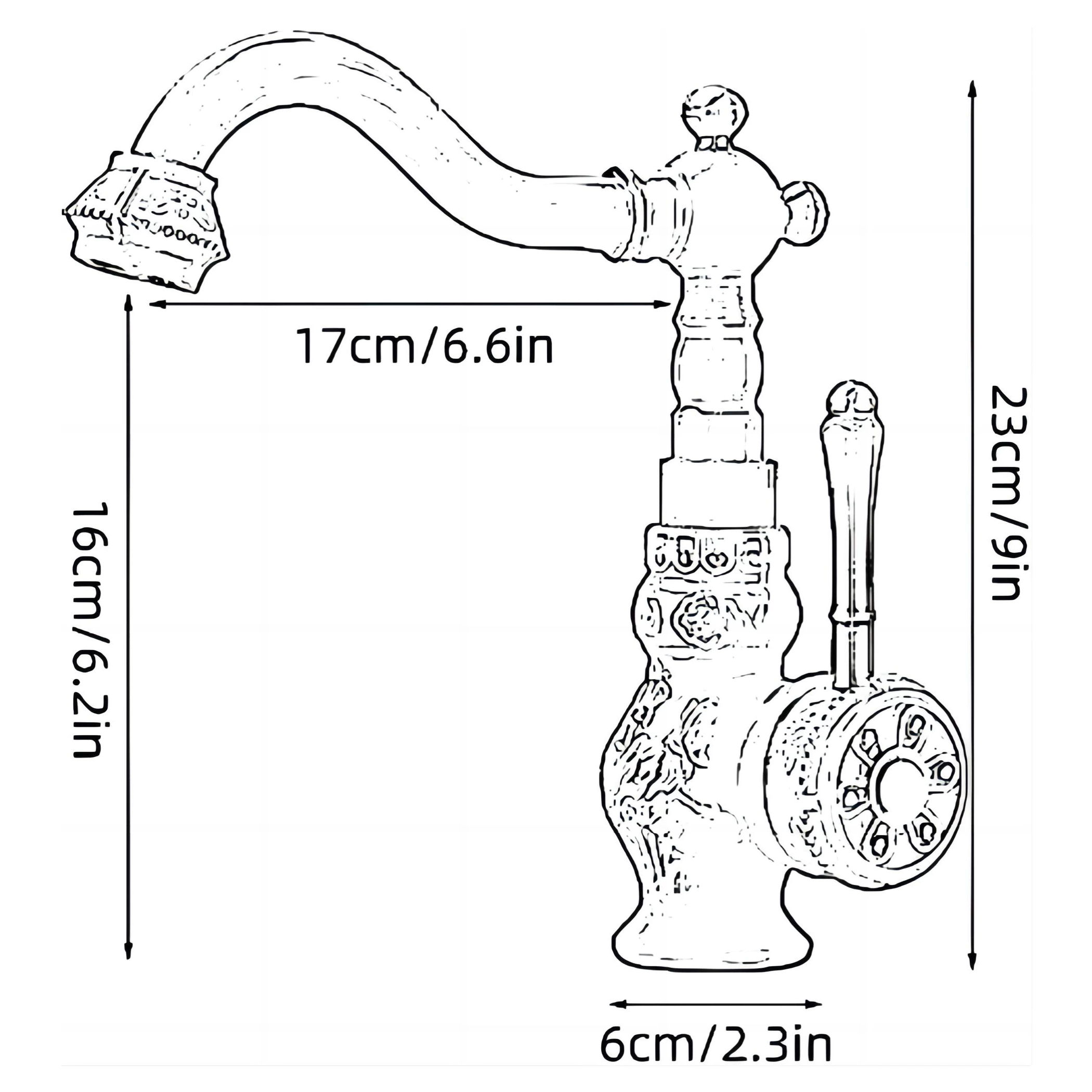 Bulk Buy: Deck Mounted Antique Brass Kitchen Tap, Single Handle, Hot/Cold