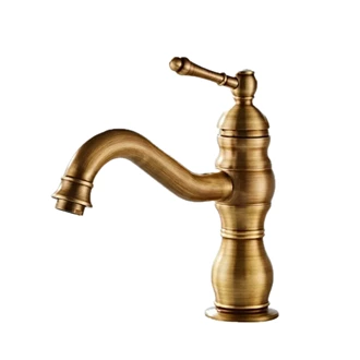Bathroom taps antique brass single handle bathroom faucet