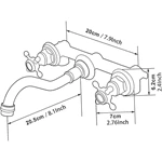 Wall Mounted Double Handle Basin Faucet - Solid Brass, Antique Brass