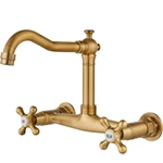 Antique Style Bathroom Tap - Wall Mounted with Double Handles