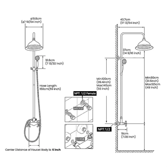 Shower system wall mounted shower set shower mixer set