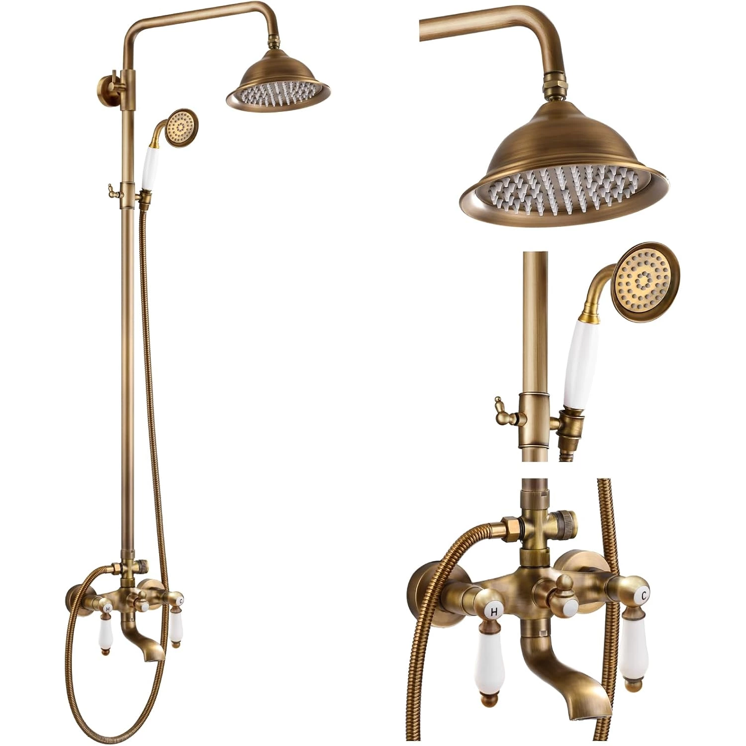 Bathroom shower system shower set handheld and shower head combo