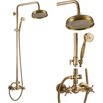 Brass Exposed shower set bathroom shower mixer set