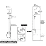 Exposed Bathroom rainfall Brass wall mounted shower system shower set