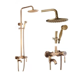 Bathroom Brass rainfall Exposed shower set shower and faucet set