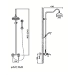 Bathroom rainfall Brass shower set Exposed shower system