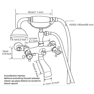 Brass bathtub Faucet bathtub Faucet Antique shower set