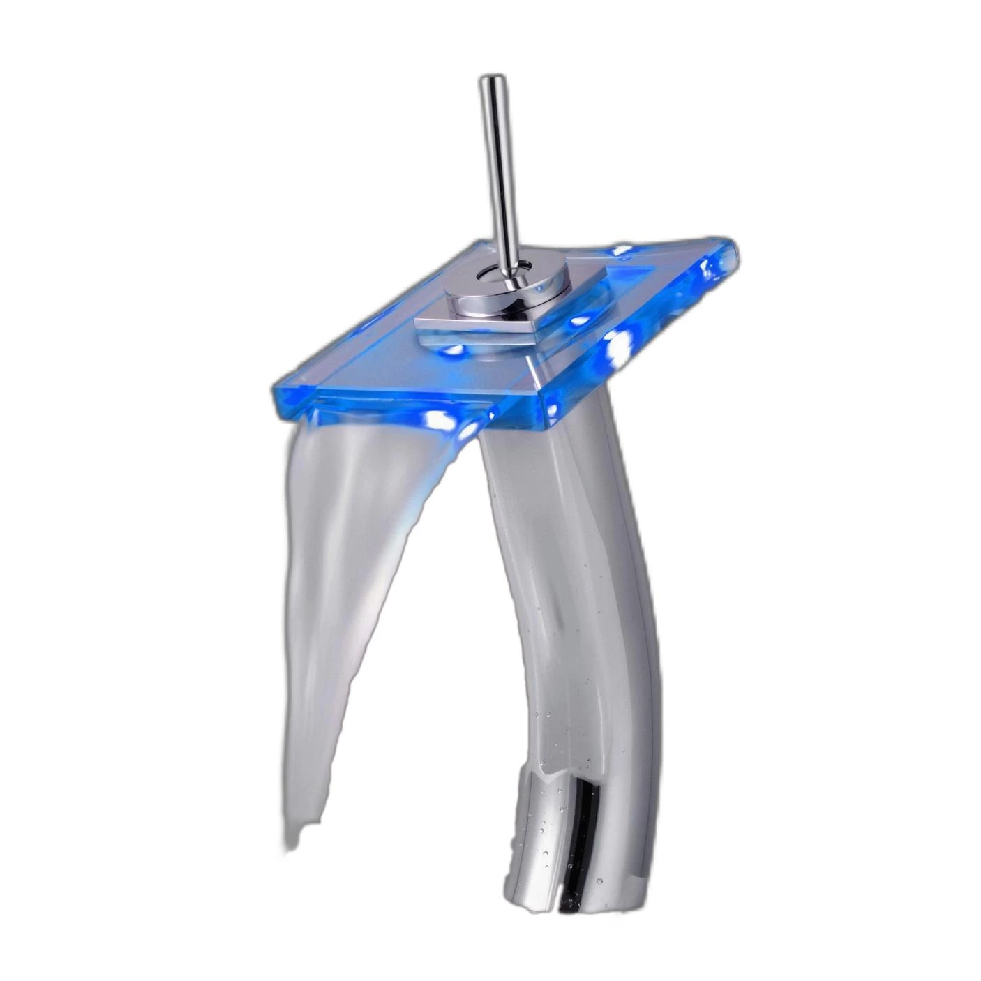 Top Quality Brass Bathroom Waterfall Faucet with LED & Glass Spout - Wholesale Pricing