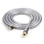 Cabezal de ducha de mano moderno de acero inoxidable cromado de alta calidad de 1,5 m con inserto y tuerca de latón universal G1/2